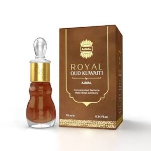 Ajmal Royal Oud Kuwaiti Attar - 10ml Concentrated Perfume Oil - Unisex Alcohol Free Rich Woody Amber Mukhallat Long Lasting CPO